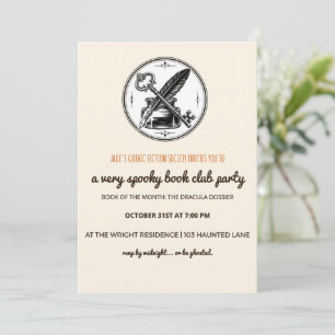 Vintage Custom Book Club Spooky Halloween Invitation