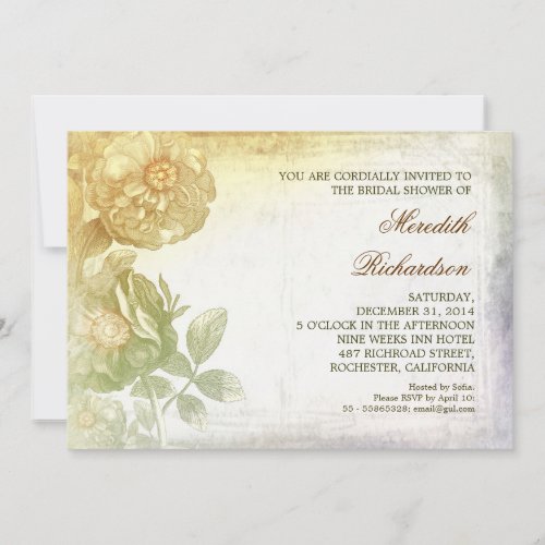vintage custom bridal shower invitation