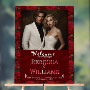 Vintage Custom Carnation Petal Spring Wedding Acrylic Sign
