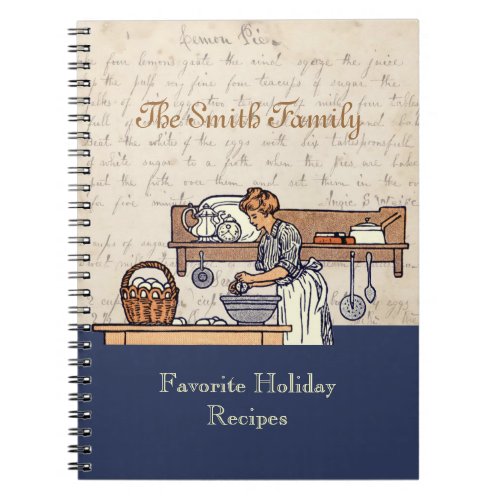 Vintage Custom Family Holiday Recipe Notebook