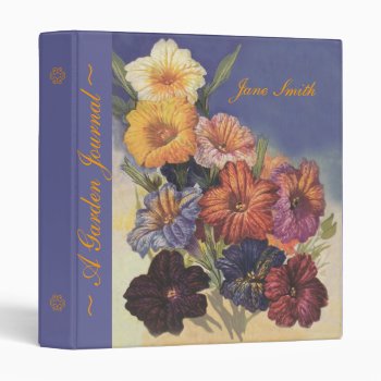 Vintage Custom Floral Design Garden Journal Binder by lkranieri at Zazzle