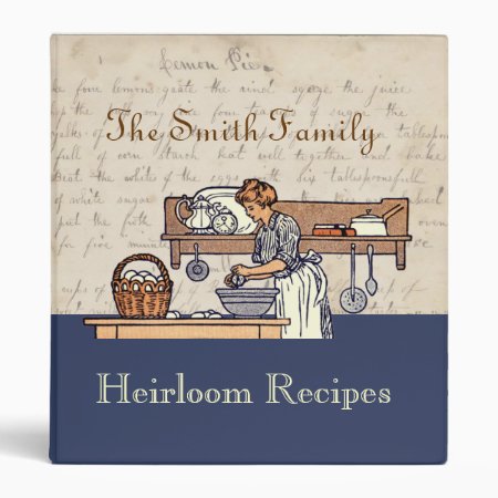 Vintage Custom Heirloom Family Recipe Binder