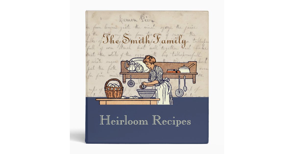 Vintage Custom Heirloom Family Recipe Binder