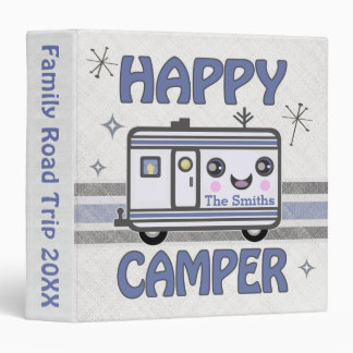 Vintage Custom Kawaii Happy Camper Binder