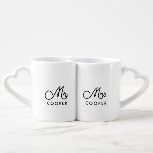 Vintage custom Mr and Mrs Coffee Mug Set