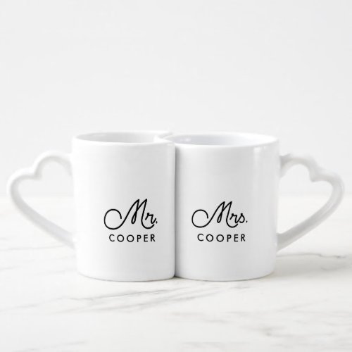 Vintage custom Mr and Mrs Coffee Mug Set
