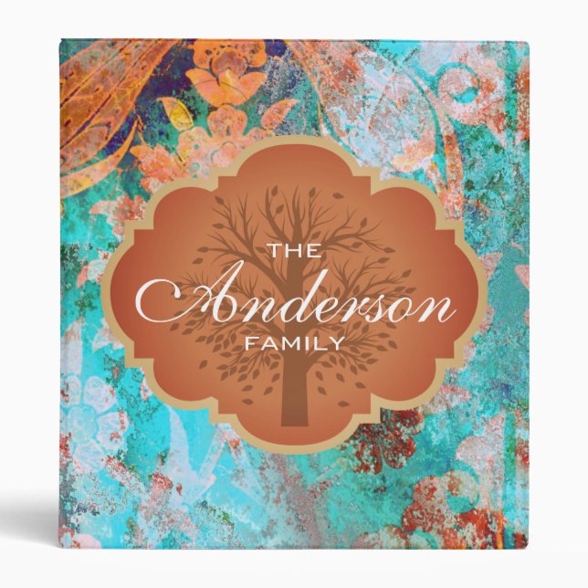 Vintage Custom Name Family Tree Genealogy Binder (Front)