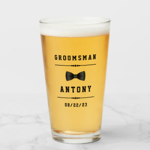 Vintage Custom Name Groomsman Glass