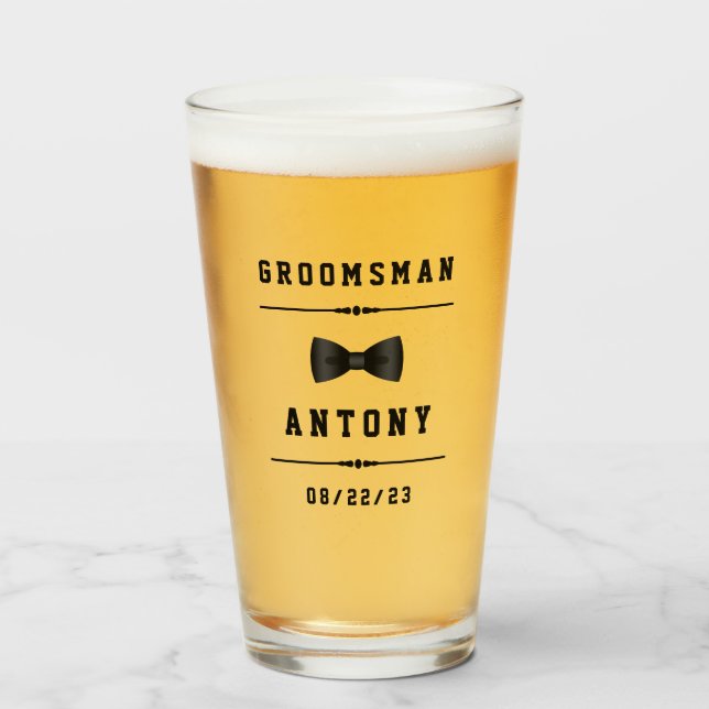 Vintage Custom Name Groomsman Glass (Front Filled)