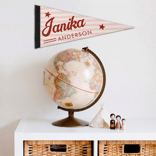 Vintage Custom Name Kids Wall Decoration Pennant Flag