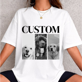 Vintage Custom Pet dog cat photo personalized 90s  T-Shirt