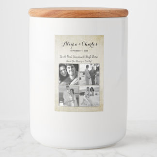 Vintage Custom Photo Collage Wedding Food Label