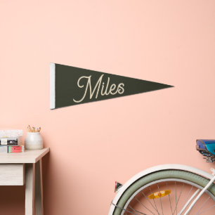 Vintage Custom Text Pennant Flag, Personalized Wal Flag