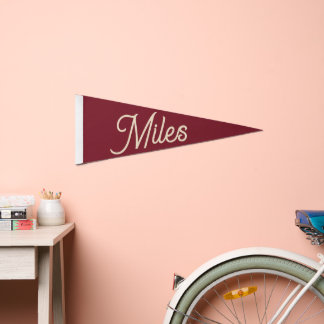 Vintage Custom Text Pennant Flag, Personalized Wal Flag