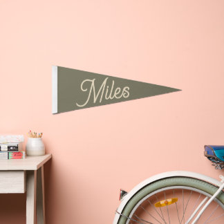 Vintage Custom Text Pennant Flag, Personalized Wal Flag