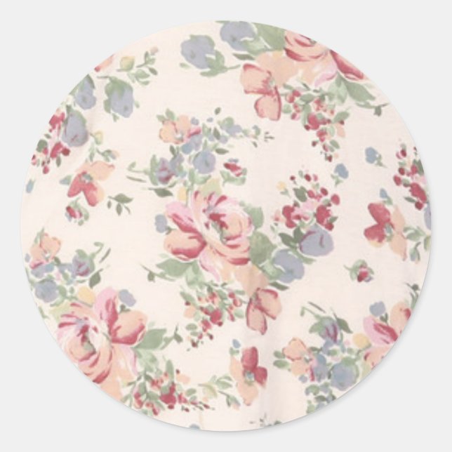 Vintage Customizable Floral Print Sticker (Front)