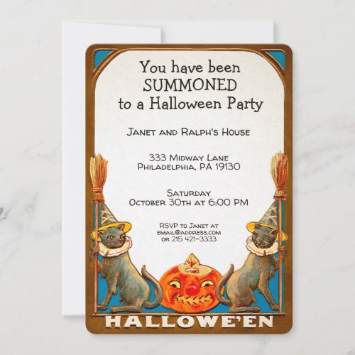 Vintage Customizable Halloween Invitation