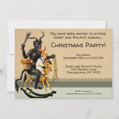 Vintage Customizable Krampus Party Invitation