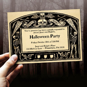 Vintage Customizable Memento Mori Style Invitation
