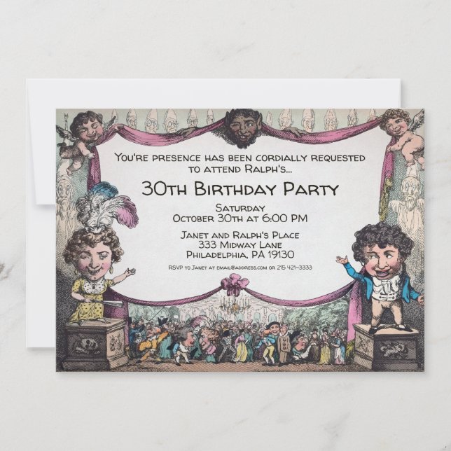 Vintage Customizable Party Invitation (Front)