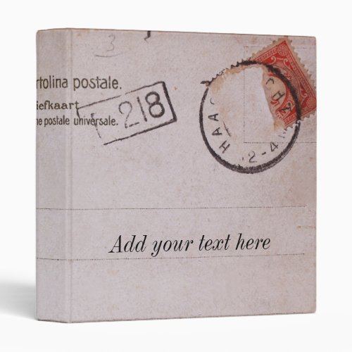 Vintage customizable postcard design binder