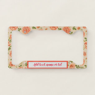 Vintage Customize Floral Popular License Plate Frame