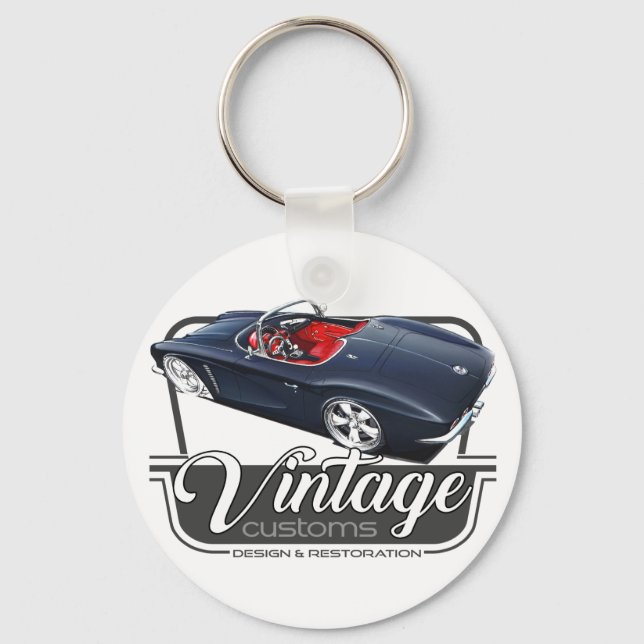Vintage Customs Corvette Keychain (Front)
