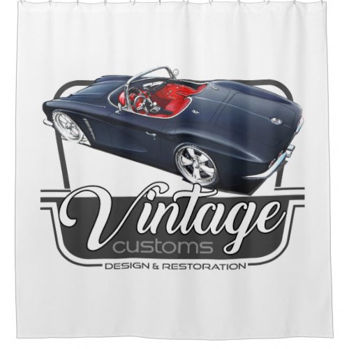 Vintage Customs Corvette Shower Curtain