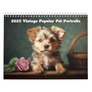 Vintage Cute 2026 Popular Pet Portraits Adorable Calendar