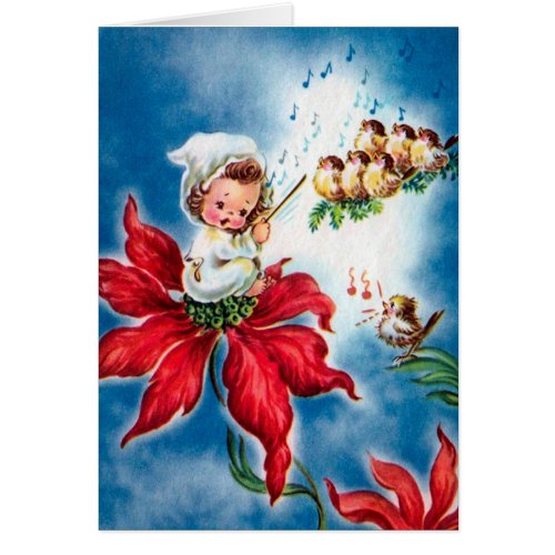 Vintage Cute AngelBirdies singing ChristmasCarols