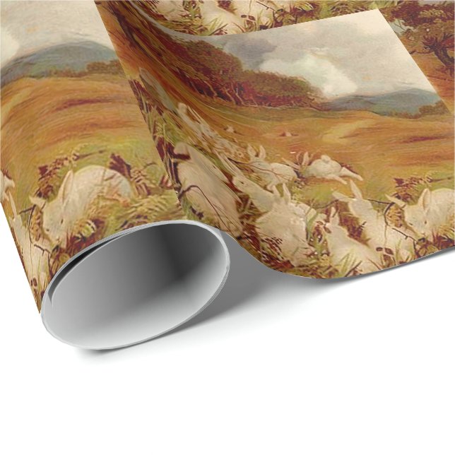 Vintage Cute Animal Easter | Bunny  Wrapping Paper (Roll Corner)