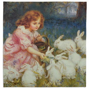 Vintage Cute Animal Easter  Cloth Napkin
