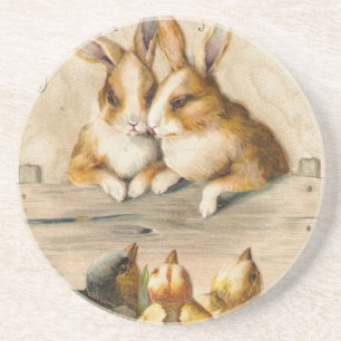 Vintage Cute Animal Easter Coaster