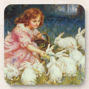 Vintage Cute Animal Easter  Coaster