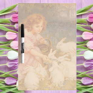 Vintage Cute Animal Easter  Dry Erase Board