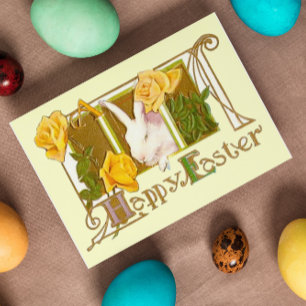 Vintage Cute Animal Easter Holiday Card