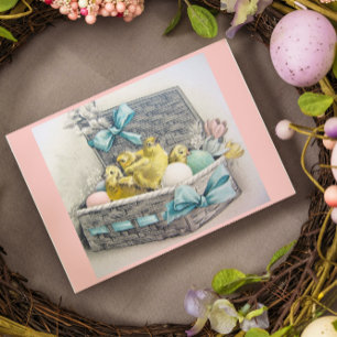 Vintage Cute Animal Easter  Holiday Card
