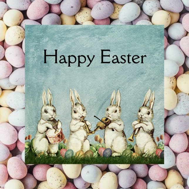 Vintage Cute Animal Easter  Holiday Card (Creator Uploaded)