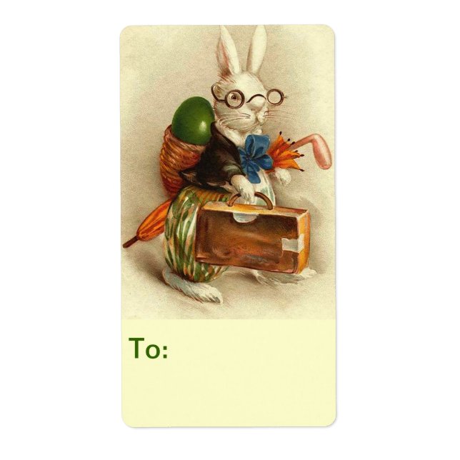 Vintage Cute Animal Easter  Label (Front)