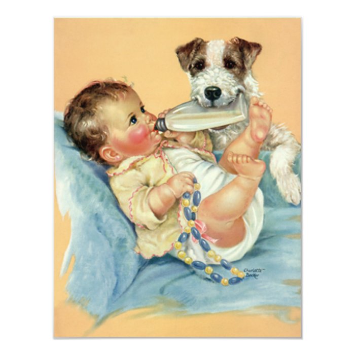 puppy baby bottles vintage baby bottle puppy baby shower card zazzle puppy baby bottles vintage baby bottle puppy baby shower card zazzle