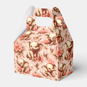 Vintage Cute Baby Elephant Pattern Favor Boxes
