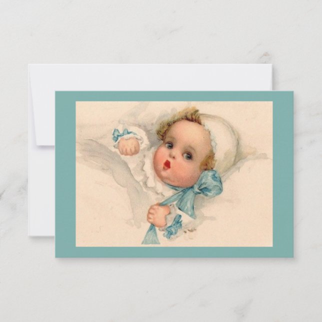 Vintage Cute Baby Wearing Bonnet (Front)