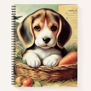 Vintage Cute Beagle Puppy Notebook