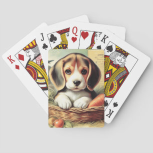 Vintage Cute Beagle Puppy Poker Cards