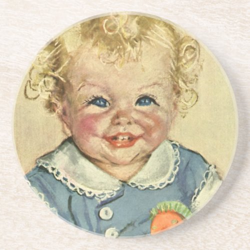 Vintage Cute Blond Scandinavian Baby Boy or Girl Coaster