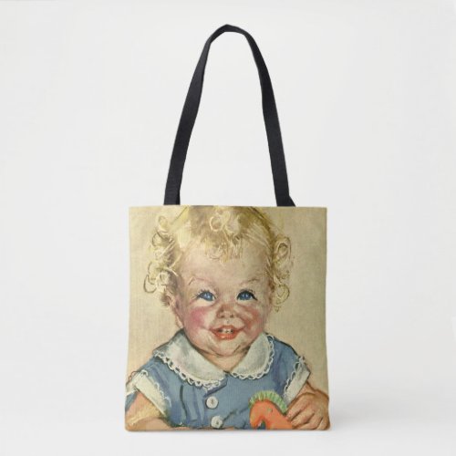 Vintage Cute Blonde Scandinavian Baby Boy or Girl Tote Bag
