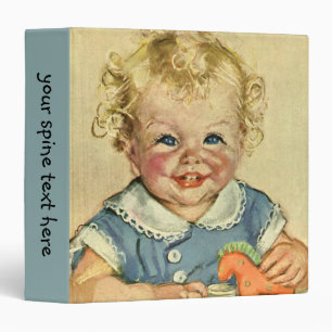 Vintage Cute Blonde Scandinavian Child with Curls Binder
