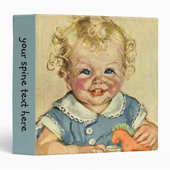 Vintage Cute Blonde Scandinavian Child with Curls Binder (Front/Spine)