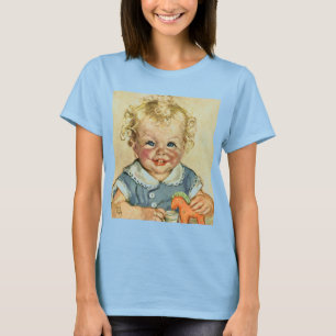 Vintage Cute Blonde Scandinavian Child with Curls T-Shirt