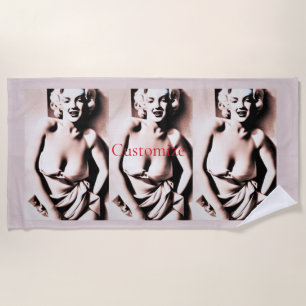 Vintage Cute Blonde Thunder_Cove  Beach Towel